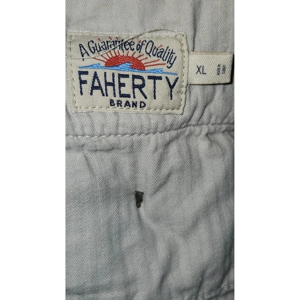 Faherty Brand Mens 100% Linen Drawstring Pants Grey XL MBU2412-WEA